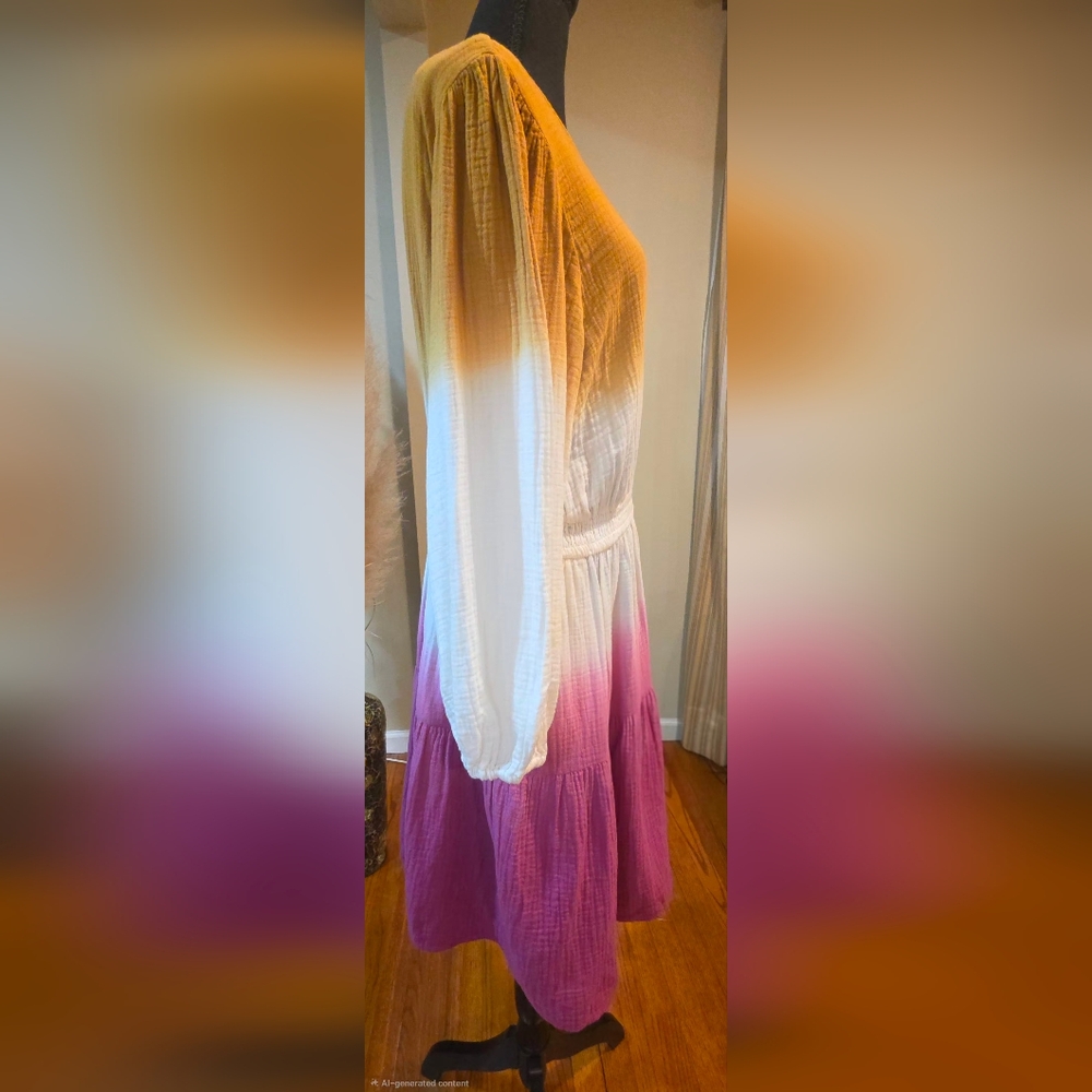 Universal Thread Gradient Orange And Pink Dress - image 5